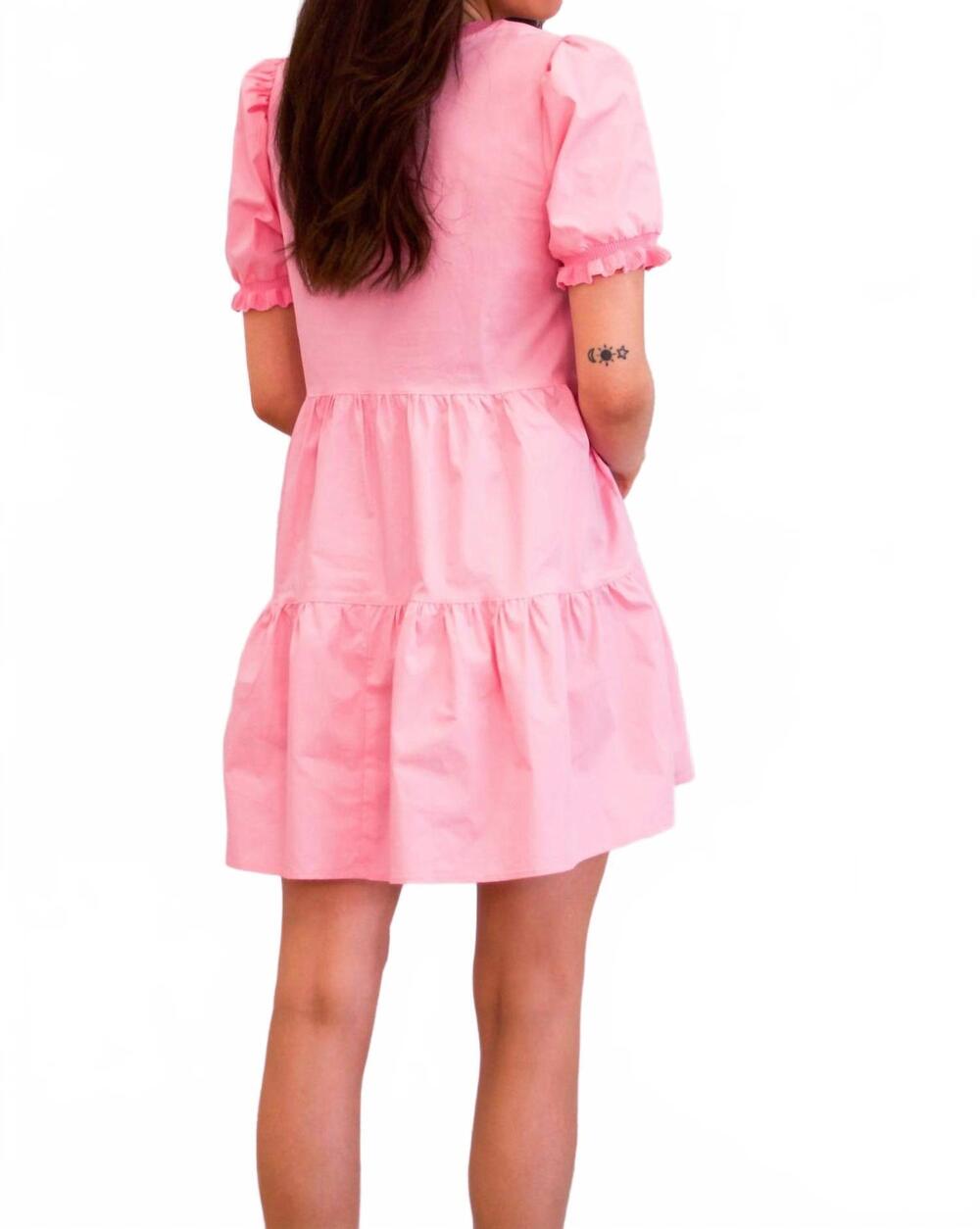 NEW DAY + MOON meaningful moment ruffle dress in pink - Picture 3 of 4